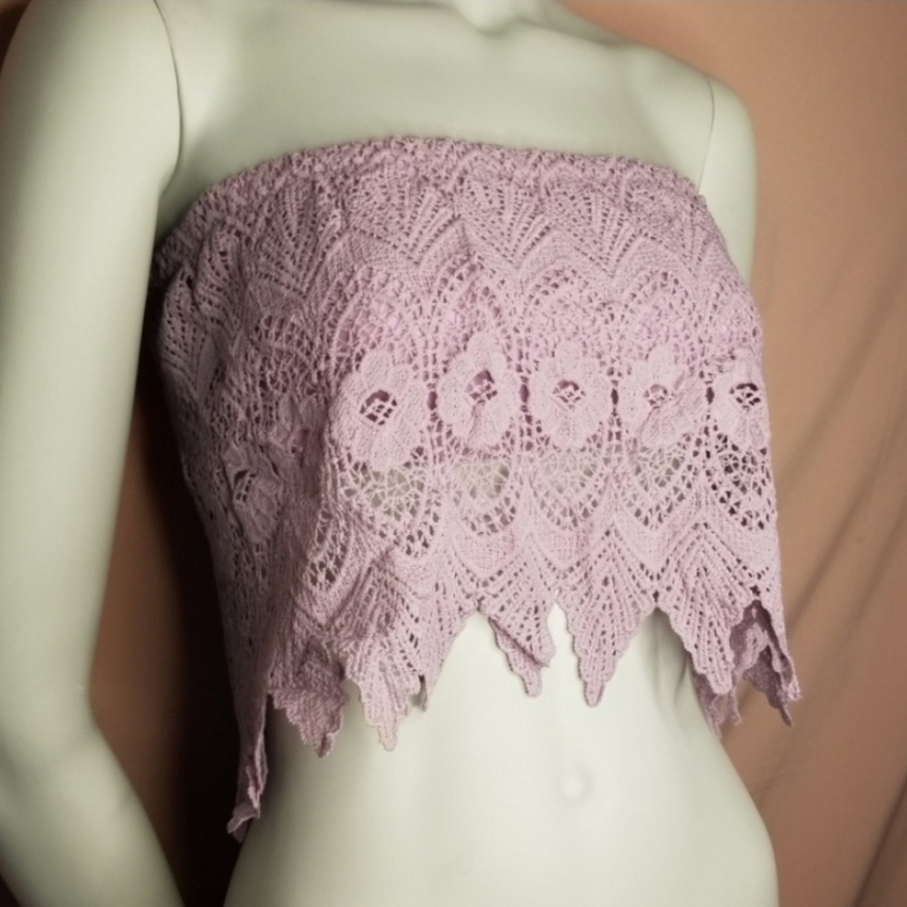 Medium Cotton Candy Knit Crop Top